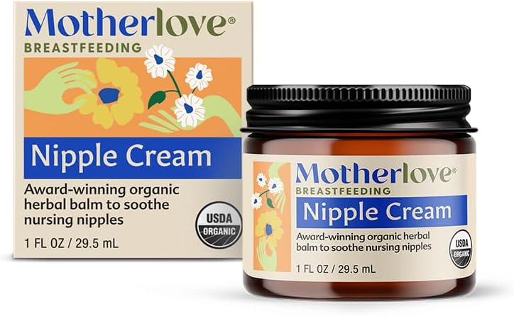 Motherlove Nipple Cream (1 oz) Organic Lanolin-Free Nipple Cream for Breastfeeding—Benefits Nursing & Pumping Moms