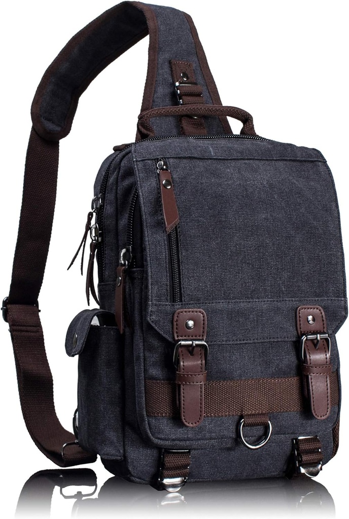 Retro Crossbody Bag Sling Bag Canvas Messenger Bag for Men Women Shoulder Bag Crossbody Handbags Satchel Travel Bag