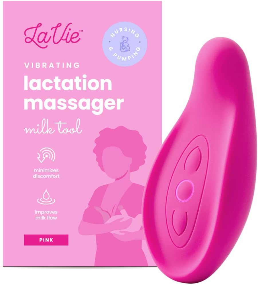 Lactation Massager - Patented Breastfeeding Relief, Boost Milk Flow & Ease Discomfort from Clogged Ducts, Engorgement, Mastisis - Postpartum Essentials for Nursing Moms - HSA/FSA Medical Device