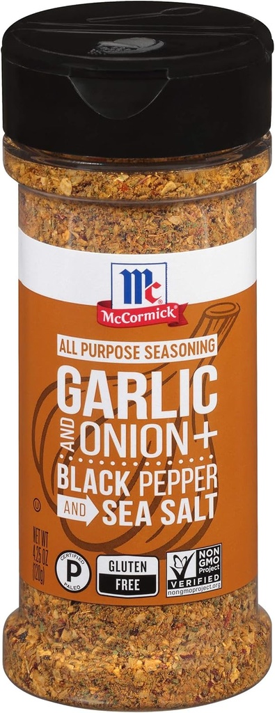 McCormick Garlic and Onion, Black Pepper and Sea Salt All Purpose Seasoning, 4.25 oz