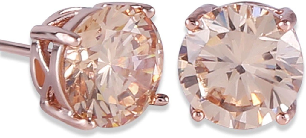 Rose Gold Tone Yellow Crystal Royal Journey Jewelry Eternity Stud Earring
