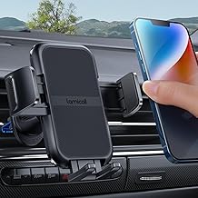 Lamicall 2026 Wider Clamp & Metal Hook Car Phone Holder Vent [Thick Cases Friendly] Phone Holders for Your Car Mount Valentines Day Gift Automobile Hands Free Vehicle Air Vent for iPhone 16 15 Pro Max