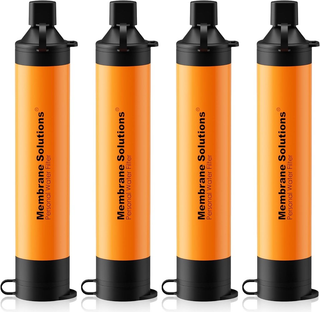 Membrane Solutions Straw Water Filter S1, NSF/ANSI 42&372&401 certificated, Survival Filtration Portable Gear, Emergency Preparedness, Supply for Drinking Hiking Camping Team Family Outing