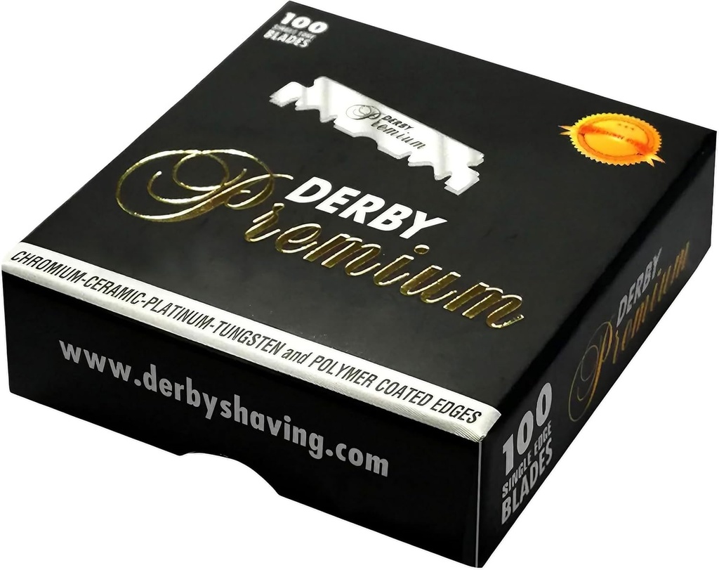 100 "Derby Premium" Single Edge Razor Blades for straight razor