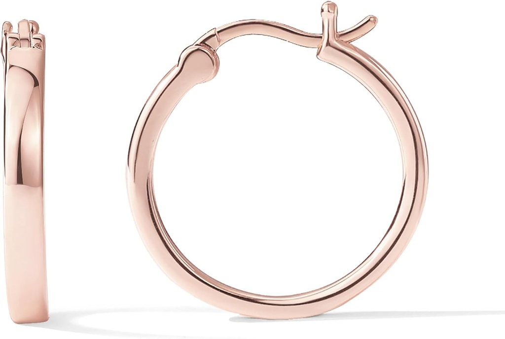 14K Gold Plated 925 Sterling Silver Post Lightweight Hoops | Earring | Gold Hoop Earrings for Women (One Size)