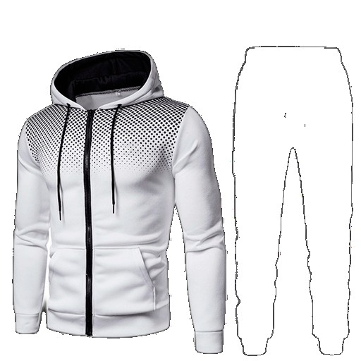 2021 autumn and winter new men's casual cardigan hooded sweater 3D printing wholesale suit suit
