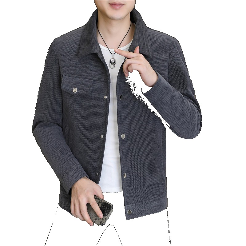 2023 new work jackets for men, spring and autumn trendy casual handsome men's loose thin tops tops