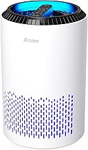 AROEVE Air Purifiers for Bedroom Home, 3 Layer Filter for Smoke Pollen Allergies Pet Dander Odor, Sleep Mode for Better Sleep, Energy Saving, 3 Speeds, Timer for Office, Dorm, Kitchen, MK01, White (One Size)
