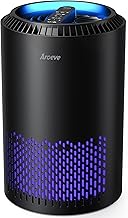 AROEVE Air Purifiers for Bedroom Home, Air Purifier For Smoke Pollen Dander Hair Smell Air Cleaner with Sleep Mode Speed Control For Bedroom Office, MK01- Black(Available for California) (One Size)