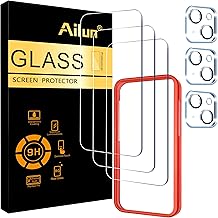 Ailun 3 Pack Screen Protector for iPhone 15 [6.1 inch] + 3 Pack Camera Lens Protector with Installation Frame,Case Friendly Tempered Glass Film,[9H Hardness] - HD (One Size)