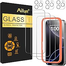Ailun 3 Pack Screen Protector for iPhone 16 Pro Max [6.9 inch] + 3 Pack Camera Lens Protector with Installation Frame,Case Friendly Tempered Glass Film[9H Hardness][Not for iPhone 16e/16/16 Pro/Plus] (One Size)