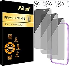 Ailun 3 Pack for iPhone 17 Pro Max Privacy Screen Protector [6.9 inch]+ 3 Pack Camera Lens Protector with Installation Frame,Dynamic Island Compatible,Anti Spy Tempered Glass[9H Hardness]-HD (One Size)