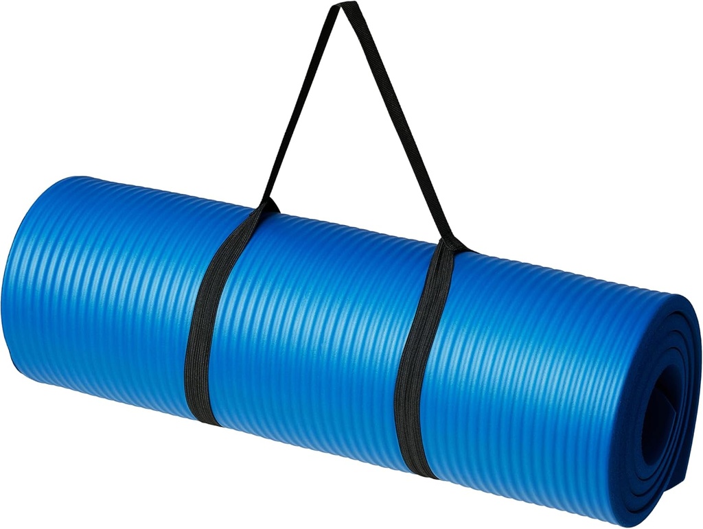 Amazon Basics Extra Thick Exercise Yoga Mat with Carrying Strap (One Size)