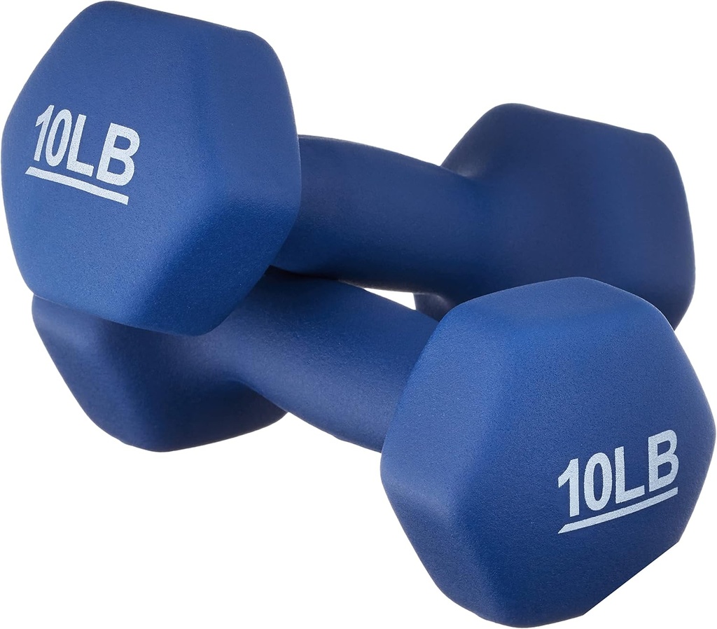 Amazon Basics Neoprene Dumbbell Hand Weights for Exercise and Muscle Toning (One Size)