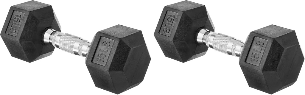 Amazon Basics Rubber Hex Dumbbell Hand Weight (One Size)