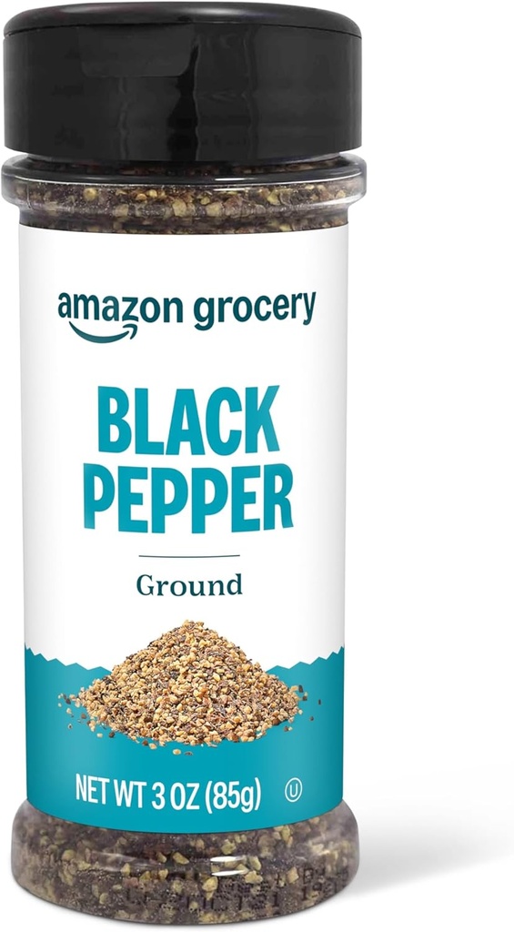 Amazon Grocery, Ground Black Pepper, 3 Oz (One Size)