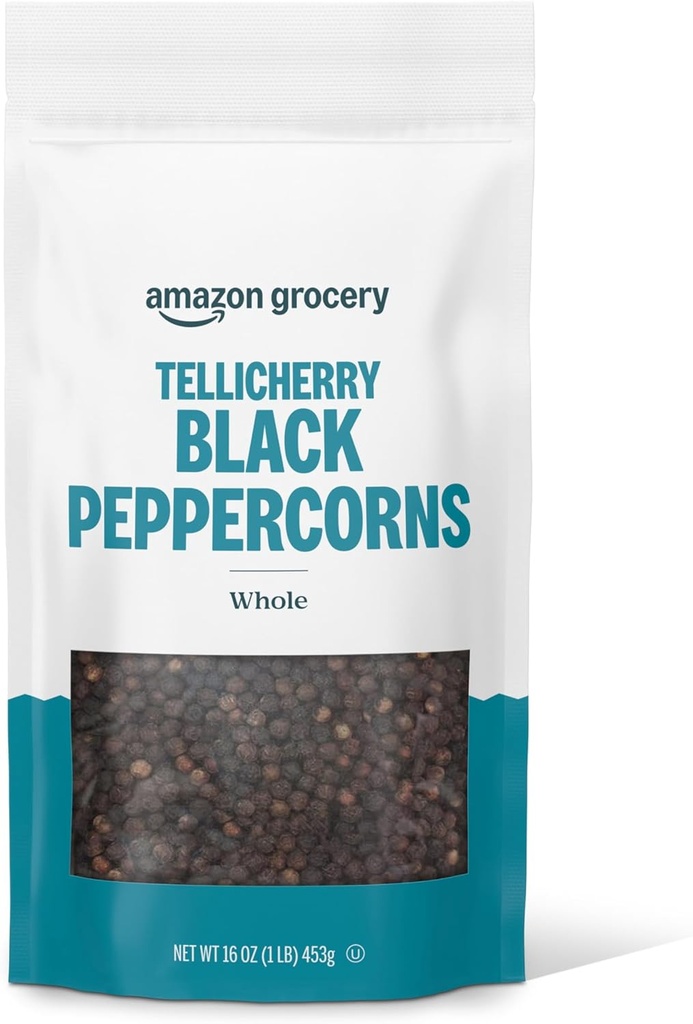 Amazon Grocery, Tellicherry Whole Black Peppercorn, 16 Oz (One Size)