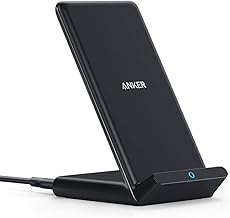 Anker 313 Wireless Charger (Stand), Qi-Certified for iPhone 17/17/17 Pro/17 Pro Max/15/14/13, 10W Fast-Charging Galaxy S23 S22 S21(No AC Adapter) (One Size)