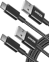 Anker Cable [2 Pack 6ft], USB A to USB C Cable for iPhone 17 Series,Samsung Galaxy S10 S10+, LG V30, Beats Fit Pro and More (Black). (One Size)