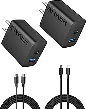 Anker iPhone 17/16 Charger, 2-Pack 20W Fast USB C Charger Block, for iPhone 16/16 Pro Max/15 Series/iPad Pro and More (Black, 2 Pack & 2 Cable) (One Size)