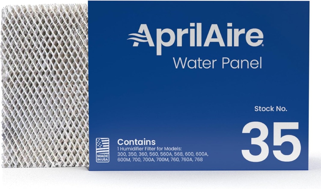 AprilAire 35 Water Panel Humidifier Filter Replacement for AprilAire Whole-House Humidifier Models 300, 350, 360, 560, 560A, 568, 600, 600A, 600M, 700, 700A, 700M, 760, 760A, 768 (Pack of 2) (One Size)