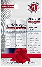 Aquaphor Lip Repair Stick, Moisturizing Lip Balm Pack, Relieves Dryness, Holiday Gifts for Self Care, 0.17 Oz Stick, Pack of 2 (One Size)