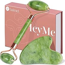 BAIMEI IcyMe Gua Sha & Jade Roller Facial Tools Face Roller and Gua Sha Set for Puffiness and Redness Reducing Skin Care Routine, Self Care Gift for Men Women - Green (One Size)