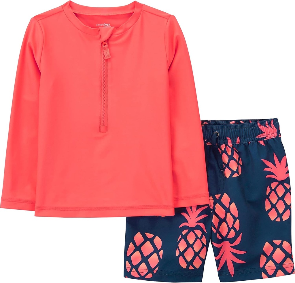 Baby-Boys Swimsuit Trunk and Rashguard Set (One Size)