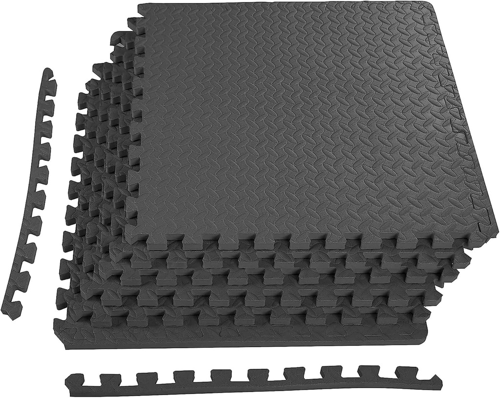 BalanceFrom Puzzle Exercise Mat 3/4" Thick, EVA Interlocking Foam Floor Tiles for Home Gym, Mat for Home Workout Equipment, Floor Padding for Kids, Multiple Sizes and Colors (One Size)