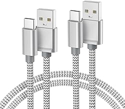 Basesailor for iPhone 17 16 Pro Max Charger Cord,USB to USB C Cable 6.6FT/2Pack,Type C Charging Power Cord for Apple 15 iPad 10 Air 4 5,Samsung Galaxy S25 S24 S23 S22 Plus Ultra,A52 A53 A54,Pixel 9 8 (One Size)