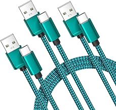 Basesailor for iPhone 17 16 Pro Max Charger Cord,USB to USB C Cable,Type C Charging Power Cord for Apple 17e 15 iPad 10 Air 4 5,Samsung Galaxy S26 S25 S24 S23,Green,3Pack 3.3/6.6/10FT(1/2/3M) (One Size)