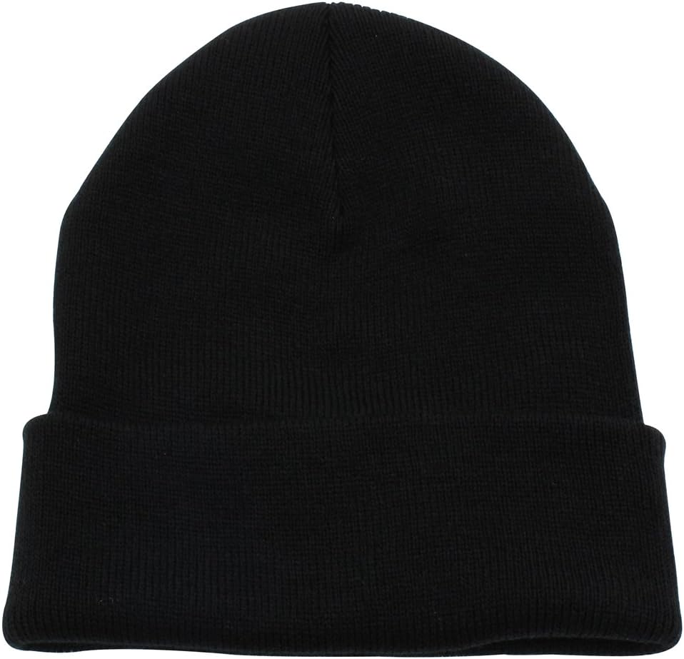Beanie Men Women - Unisex Cuffed Plain Skull Knit Hat Cap (One Size)