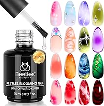 Beetles Blooming Gel 15ml Clear Uv Led Aura Nails Gel Polish for Spreading Effect Marble Natural Stone Watercolor Floral Print Soak off Diy Nail Art Design Manicure Gift for Women (One Size)