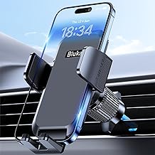 Blukar Car Phone Holder Mount, Super Stable Air Vent Cell Phone Car Mount with 2025 Metal Hook Clip, 360° Rotation,One Button Release for iPhone, Galaxy, Google, and All Other Smartphones (One Size)