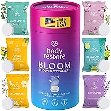 Body Restore Shower Steamers Aromatherapy 6 Pack – Valentines Day Gifts for Her and Him, Birthday Gifts for Women and Men, Relaxation, Stress Relief, Self Care – Bloom (One Size)