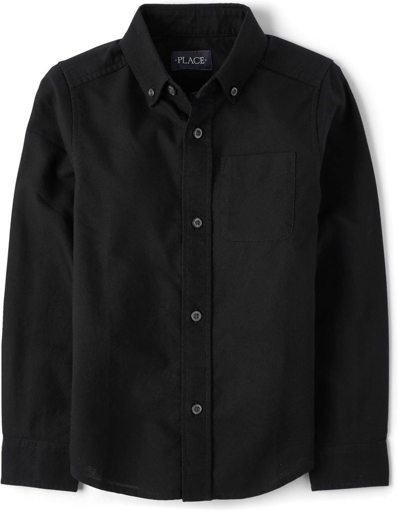 Boys Long Sleeve Oxford Button Down Shirt (One Size)