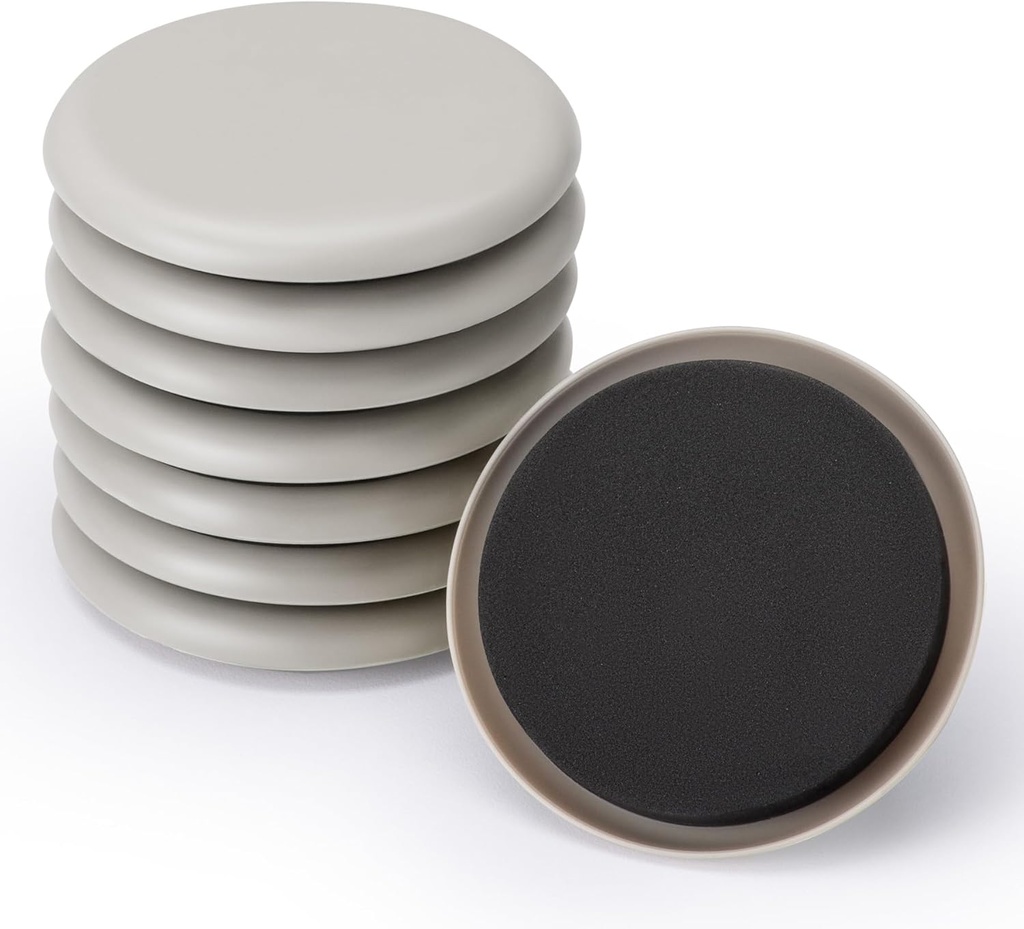 CO-Z Furniture Sliders - 8 Pack, 3 1/2" Reusable Furniture Sliders for Carpet, Heavy-Duty Furniture Gliders Movers for Hardwood Floors, Plastic Moving Pads for Heavy Furniture, Floor Protectors (One Size)