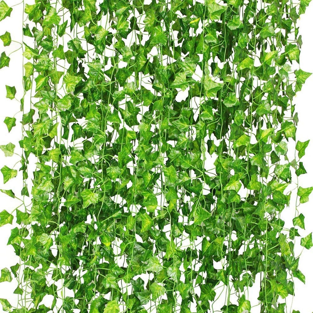 CQURE 12 Pack 84Ft Artificial Ivy Garland, Fake Vines UV Resistant Greenery Leaves Fake Plants Hanging Aesthetic Vines for Home Bedroom Party Garden Wall Room Decor (One Size)