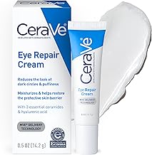 CeraVe Eye Repair Cream, Under Eye Cream For Puffiness And Bags Under Eyes, Hyaluronic Acid + Niacinamide + Marine Botanical Complex, Oil Free & Opthalmologist Tested (One Size)