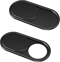 CloudValley Webcam Cover Slide[2-Pack], 0.023 Inch Ultra-Thin Metal Web Camera Cover for Macbook Pro, iMac, Laptop, PC, iPad Pro, iPhone 8/7/6 Plus, Protect Your Visual Privacy [Black] (One Size)