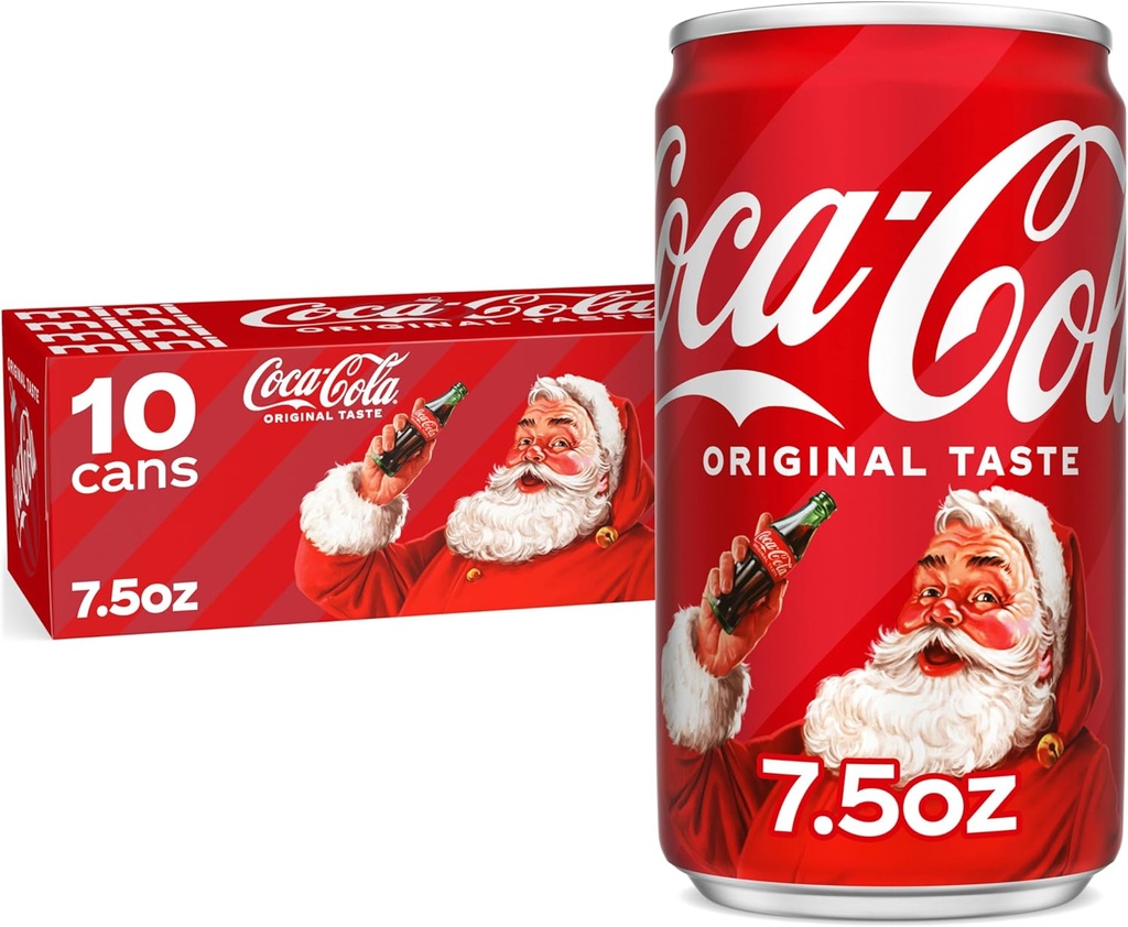Coca-Cola Fridge Pack Soda Soft Drinks, 7.5 fl oz Cans, 10 Pack - Mini Soda Cans (One Size)
