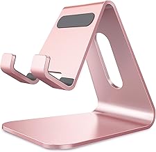 CreaDream Cell Phone Stand, Cradle, Holder, Aluminum Desktop Stand Compatible with Switch, All Smart Phone, iPhone 15 14 13 12 Pro Max Plus Mini Xr X Se 8 SE -Rose Gold (One Size)