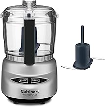 Cuisinart Mini-Prep Plus Food Processor, 24-Ounce Mini Food Processor to Chop Herbs, Vegetables, and Hard Cheese, 24-Ounce Work Bowl, Reversible Stainless Steel Blade, DLC-2ABC, Brushed Chrome (One Size)