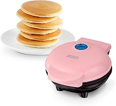 DASH Mini Maker Electric Round Griddle for Individual Pancakes, Cookies, Eggs & other on the go Breakfast, Lunch & Snacks with Indicator Light + Included Recipe Book - Pink (One Size)
