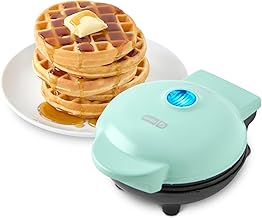 Dash Mini Waffle Maker- Compact Electric Iron for Creative Homemade Treats - Nonstick Surface - Easy-to-Clean - Perfect for Kids & Families - Aqua (One Size)
