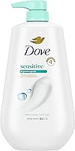 Dove Body Wash with Pump Sensitive Skin For 24hr Lotion-Soft Skin Moisturizing Skin Cleanser Gentle Hypoallergenic Formula with No Sulfates No Parabens 30.6 oz