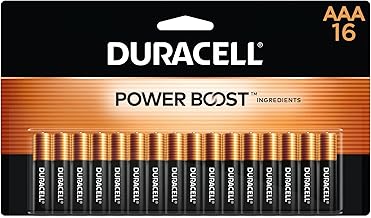 Duracell Coppertop AAA Batteries with Power Boost Ingredients, 16 Count Pack Triple A Battery with Long-lasting Power, Alkaline AAA Battery for Household and Office Devices (One Size)