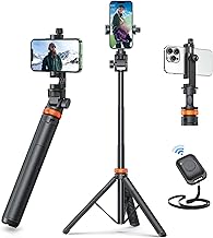 EUCOS 62" Phone Tripod, Tripod for iPhone & Selfie Stick with Remote, Extendable Cell Phone Stand & Ultimate Phone Holder, Solidest Phone Stand Compatible with iPhone/Android (One Size)