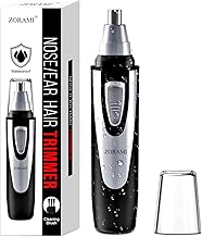 Ear and Nose Hair Trimmer Clipper - 2025 Professional Painless Eyebrow & Facial Hair Trimmer for Men Women, Battery-Operated Trimmer with IPX7 Waterproof, Dual Edge Blades for Easy Cleansing Black (One Size)