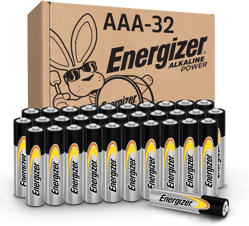 Energizer Alkaline Power AAA Batteries, 32 Count, Long-Lasting Triple A Batteries, Suitable for Everyday Electronics and Emergency Gear (One Size)